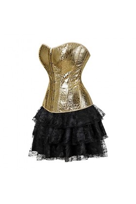 Corset Satin Corsets Pour Femmes Corset Robe Pour Femmes Top En Cuir Discothèque Costume Sexy Jupe Sans Bretelles Corset Avec