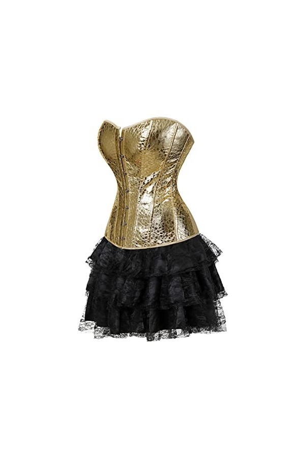 Corset Satin Corsets Pour Femmes Corset Robe Pour Femmes Top En Cuir Discothèque Costume Sexy Jupe Sans Bretelles Corset Avec