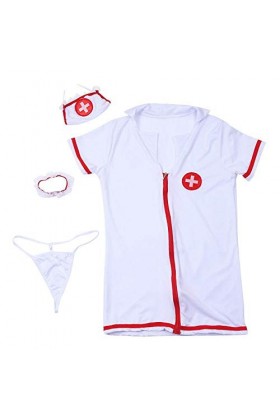 ZGPMGS Baby Dolls Femmes Lingerie Chaude Costumes Sexy Infirmière Uniforme Sexy Costume Babydoll Fermeture Éclair Bon Extensi