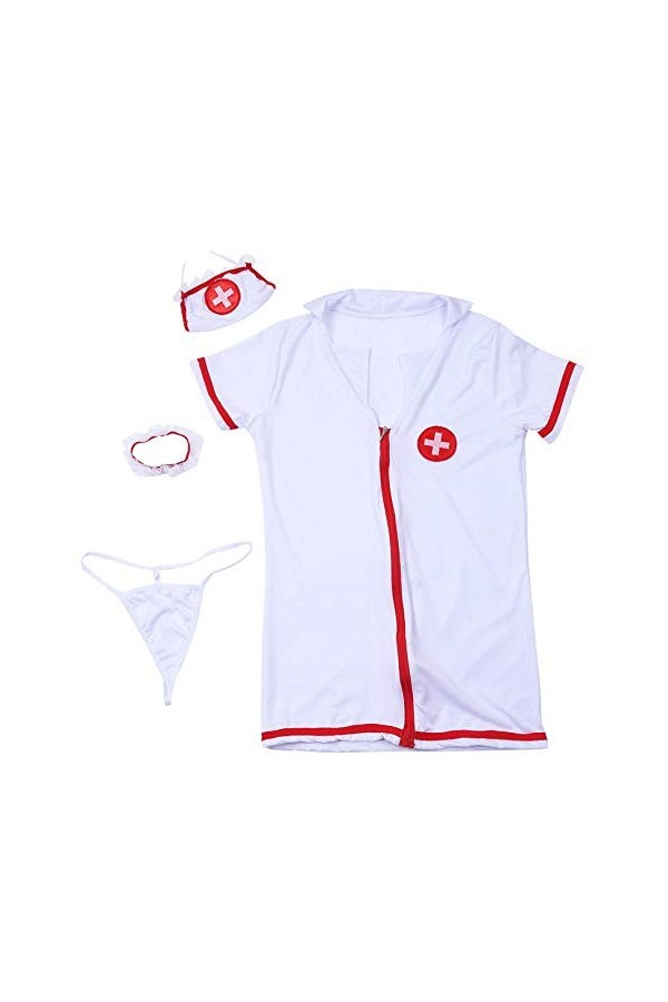 ZGPMGS Baby Dolls Femmes Lingerie Chaude Costumes Sexy Infirmière Uniforme Sexy Costume Babydoll Fermeture Éclair Bon Extensi