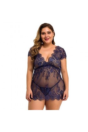 Lingerie Sexy Grande Taille Femmes Lingerie Sexy Dentelle sous-Vêtements Transparents Sex Babydoll Robe Costumes Sexy Vêtemen