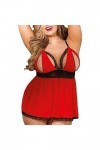 MXXHFC Lingerie pour Femme Sexy Grande Taille Robe Sexy en Dentelle pour Femme vêtements de Nuit Exotiques Costume poupée vêt
