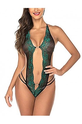 Sous-vêtements sexy à trois points dos nu pour femme Collants en dentelle sexy en V profond Sous-vêtements créatifs Couleur 