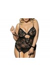 RWRAPS Lingerie Grande Taille, Pyjama Porte-Jarretelles en Dentelle, Chemise de Nuit Sexy, sous-vêtements créatifs Couleur :
