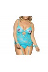 RWRAPS Lingerie Grande Taille, Pyjama Porte-Jarretelles en Dentelle, Chemise de Nuit Sexy, sous-vêtements créatifs Couleur :
