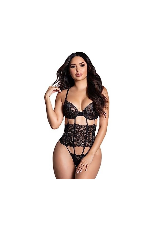 BAWHO Lingerie Sexy pour Femme, Bas, Combinaison érotique en Dentelle, Lingerie Sexy, sous-vêtements ajourés