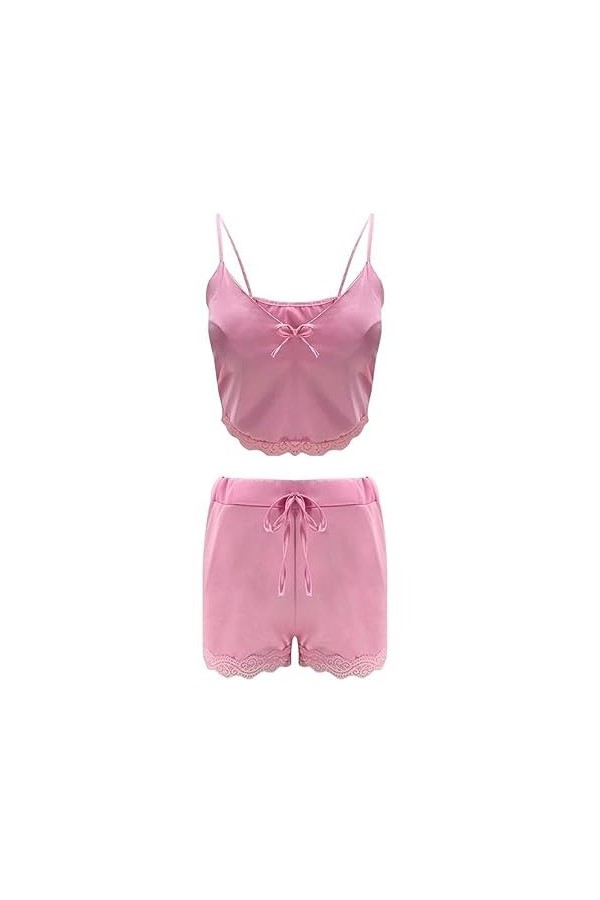 Lingerie Sexy pour Femmes, Bas érotiques, Ensemble Pyjama en Satin Sexy pour la Maison