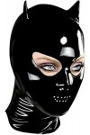 Capuche En Caoutchouc De Masque De Latex Noir Sexy Sexy Avec Petite Gomme Doreille Pour Lusure De Catsuit,XX-Grand