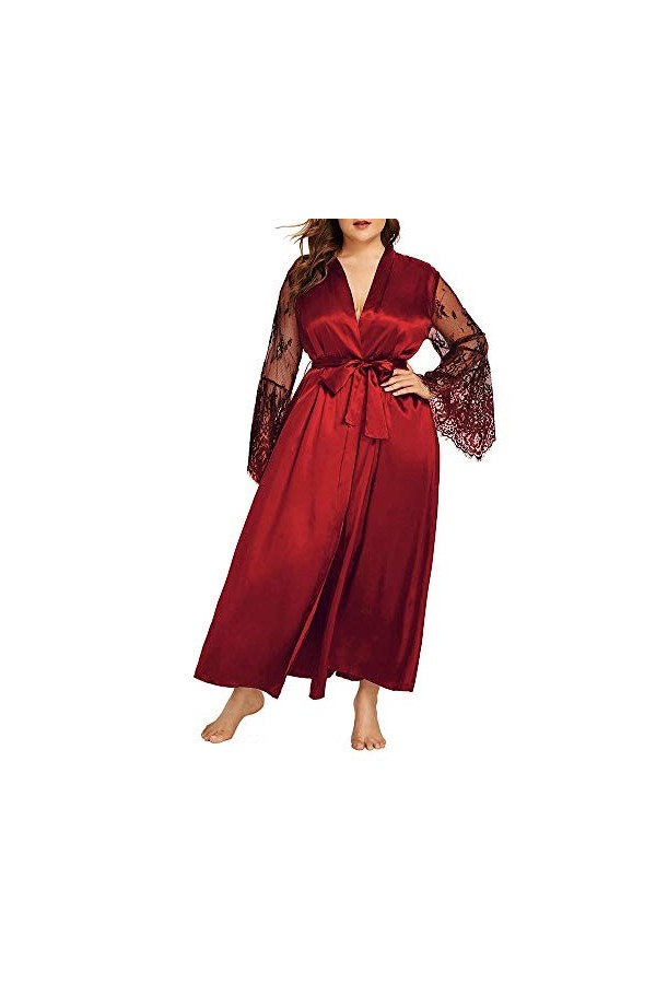 NBCSVHGPWMR Vêtements Techniques Et Spéciaux Robe Sexy Érotique Deep V Robes À Manches Longues en Dentelle Robe De Nuit Linge