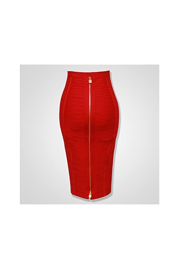 Girl Sexy Baldoyant Longueur du Genou Back Fermeture à glissière Bandage Jupe Femme Club Terminer Pargy Jupe de Mode Color :