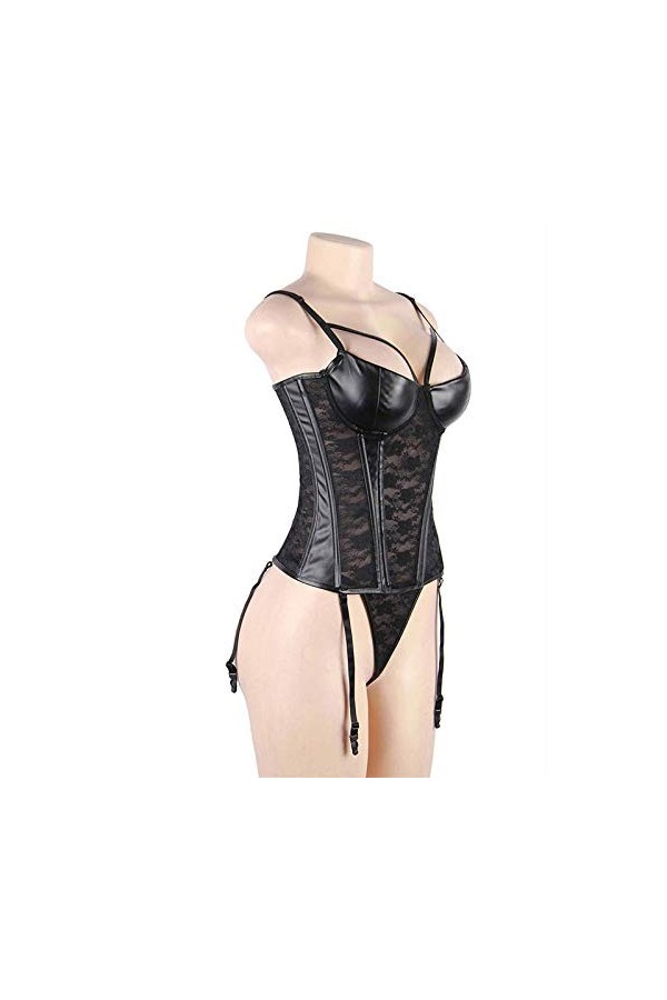 GWSFQ Lingerie Sexy pour Les Femmes Coquine Plusensembles De Pyjama Femme Plus Size Corset Lingerie Dentelle Femmes Sexy sans