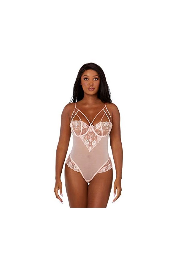 Dreamgirl Body rose avec dentelle - DG11814PNK - XL, Bleu