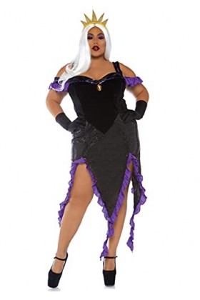 Leg Avenue Sultry Sea Witch Panamas, Noir Black, Purple , Taille Fabricant: 1X-2XUk 18-22 Femme