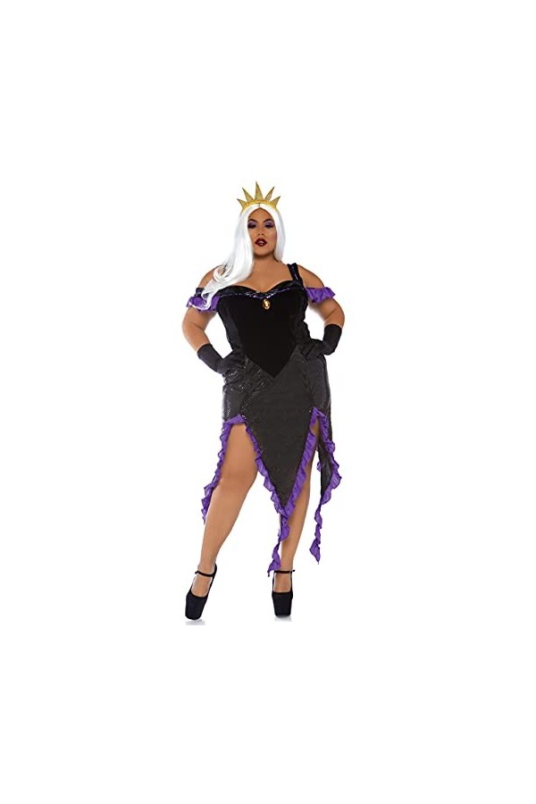 Leg Avenue Sultry Sea Witch Panamas, Noir Black, Purple , Taille Fabricant: 1X-2XUk 18-22 Femme