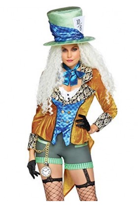 Leg Avenue Classic Mad Hatter Costumes Taille Adulte, Multicolore, M pour Femmes