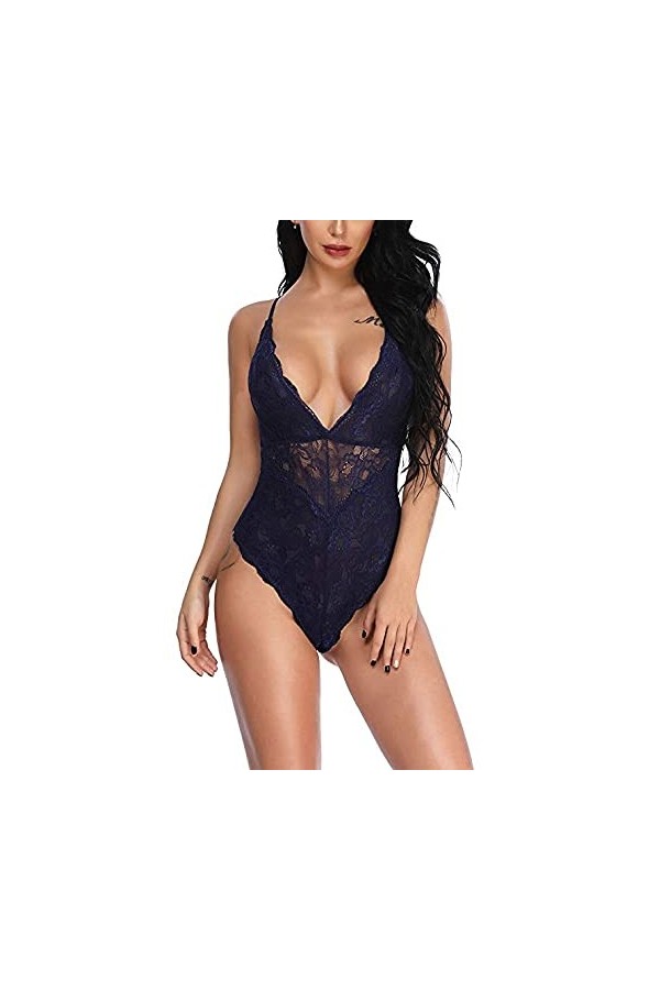 RWRAPS sous-vêtements pour Dames Collants en Dentelle Sexy Coutures en Dentelle Pyjama Une pièce Confortable sous-vêtements c