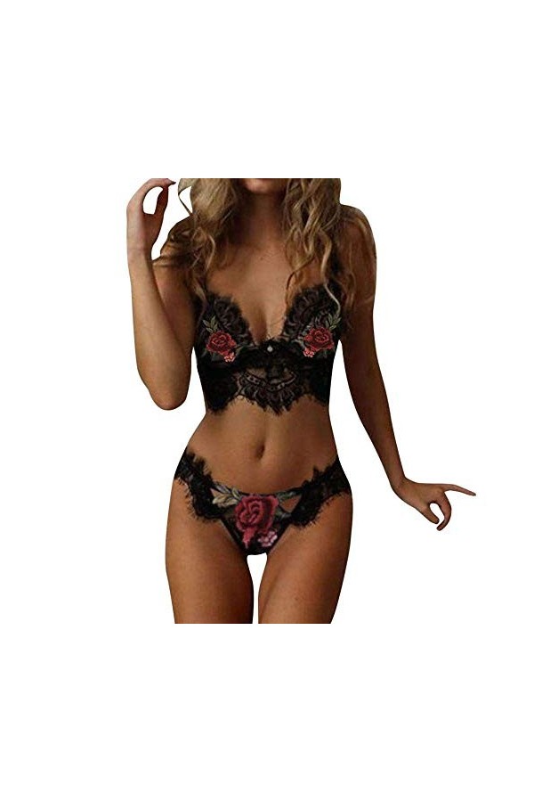 Ensembles de Lingerie pour Femme Costumes pour Femme Ensemble de Soutien-Gorge Sexy sans Couture en Dentelle brodée Lingerie 