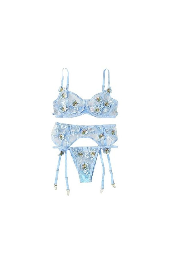 sous-vêtements Sexy pour Femmes, sous-vêtements érotiques, Lingerie Sexy, Anneau en Acier, Soutien-Gorge, Porte-Jarretelles, 