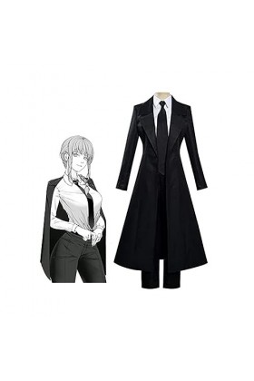 EXOTUF Makima Cosplay Costume Anime Taille Femme Costume Uniforme Noir Veste Ensemble,Set-S