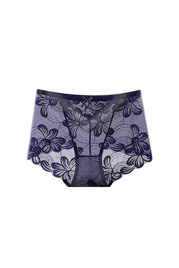 Luckywaqng Culotte sexy taille basse pour femme - Ouverte plus - Ensemble de lingerie en dentelle, lilas, XXL
