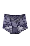 Luckywaqng Culotte sexy taille basse pour femme - Ouverte plus - Ensemble de lingerie en dentelle, lilas, XXL