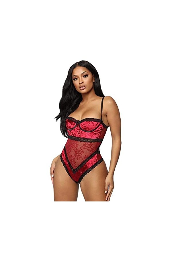 Femmes Sexy Teddy Lingerie Sexy sous-Vêtements Teddy Corset Femmes Dentelle Perspective Lingerie Porno Sex Costume Sexi Babyd