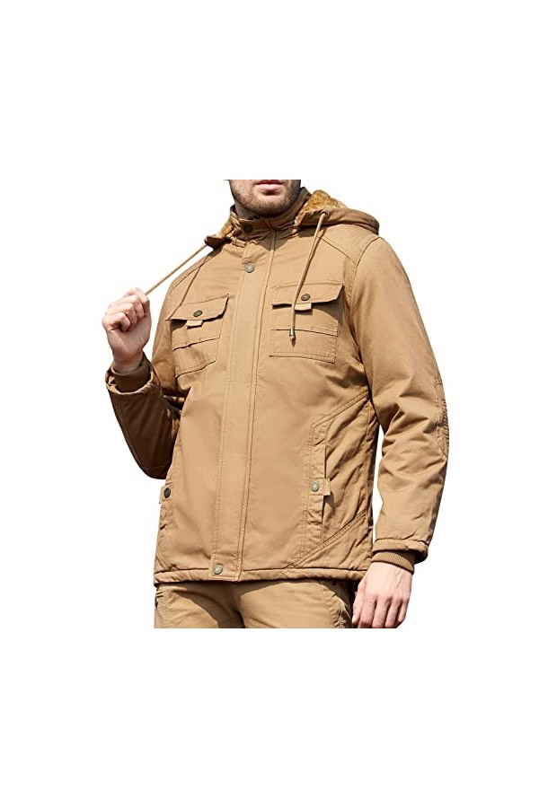 Veste pour homme - Veste de ski - 5XL - Solide - En tricot fin - Col montant - Fermeture éclair - Veste courte - Fermeture éc