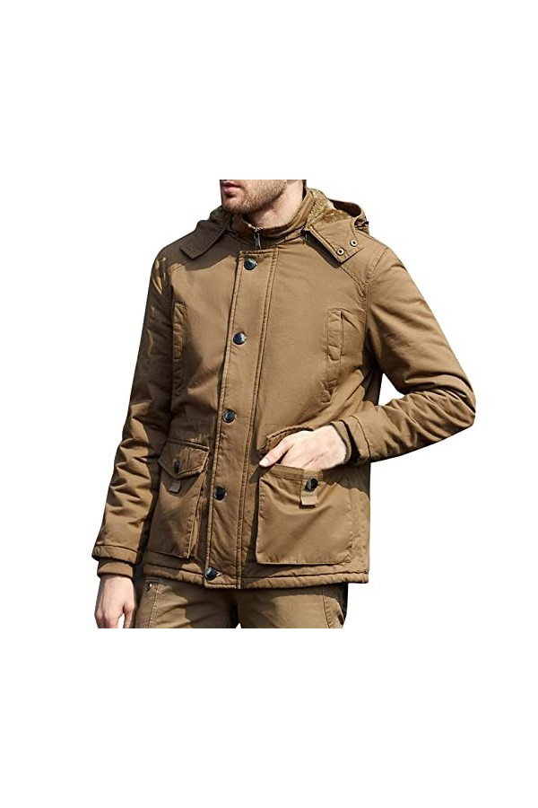 Veste pour homme - Veste de ski - 5XL - Solide - En tricot fin - Col montant - Fermeture éclair - Veste courte - Fermeture éc