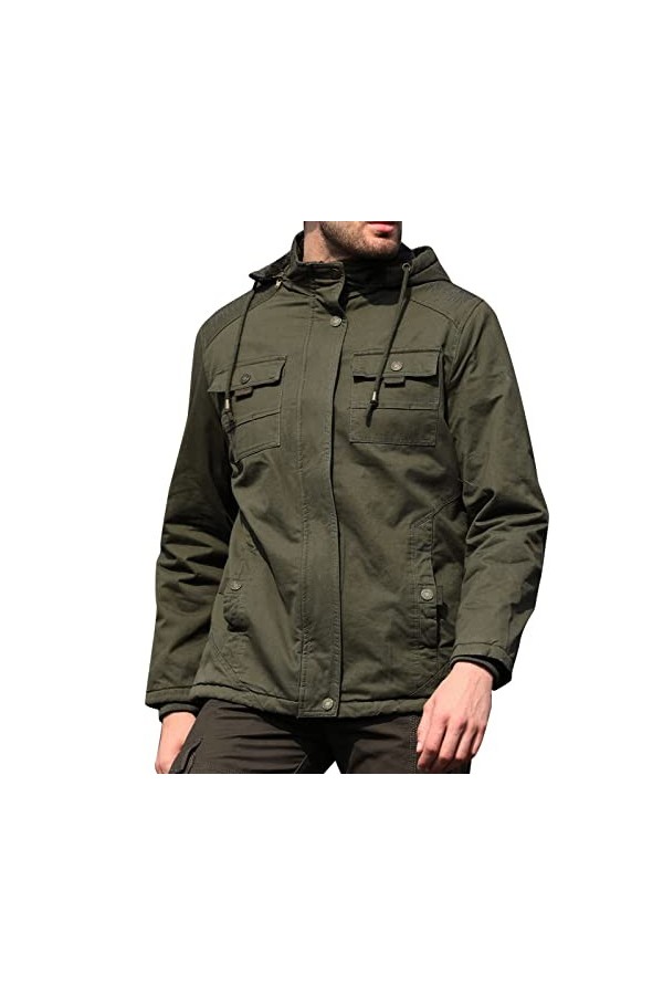 Veste pour homme - Veste de ski - 5XL - Solide - En tricot fin - Col montant - Fermeture éclair - Veste courte - Fermeture éc