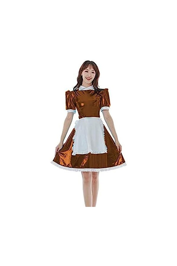 17 Colors Ladies Maid Cosplay Dress Fancy Lolita Dress+Apron,Green,Small