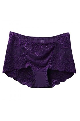 Luckywaqng Sexy Heat Culotte Taille Haute Dentelle Culotte continue Culotte pour Femmes Sous-vêtements Lingerie Femme au foye