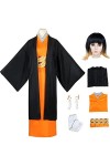 Foanja Susamaru Déguisement Femme Cosplay Anime Demon Slayer Twelve Kizuki Uniforme Complet et Boucles doreilles Chaussettes