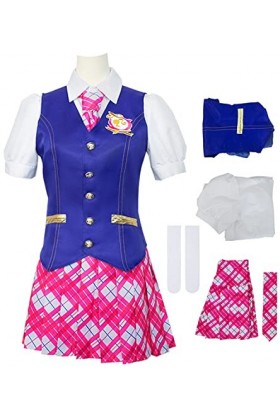 Foanja Delancey Devin Déguisement Femme Cosplay Barbie Princess Charm School Uniforme Complet Gilet Chemise Cravate Jupe et C