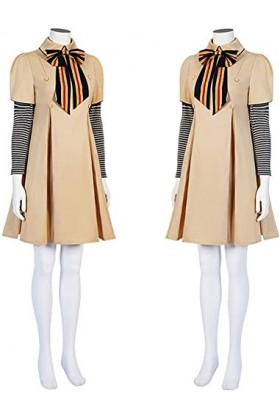 Foanja M3GAN Déguisement Enfant Adulte Cosplay M3GAN Robots Poupées Uniforme Robe Nœuds Papillon Lingerie Chaussettes 4 Pièce