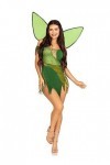 Leg Avenue 3 PC Forest Fairy, includes patchwork dress with adjustable lace ups and tattered skirt, leaf accents, detachable 