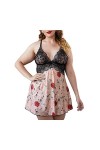 RWRAPS Chemises et négligés pour Femme, Grande Taille, Mini écharpe, Chemise de Nuit Sexy, sous-vêtements, Nuisette en Dentel