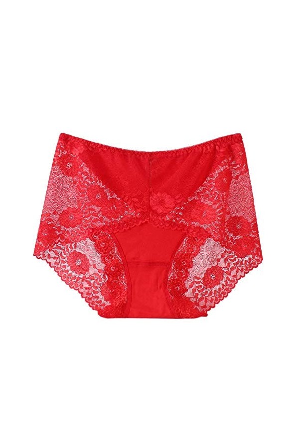 Luckywaqng SexyFemmes Dentelle Transparente Culotte Grande Taille Coton Creux Respirant Qualité Hommes Lingerie Sous-vêtement