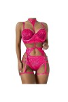 Femme pour Lingerie Sexy&nbsp;&nbsp;Lapin jarretière Sexy Dos Nu Ensemble de Lingerie érotique à Trois Points