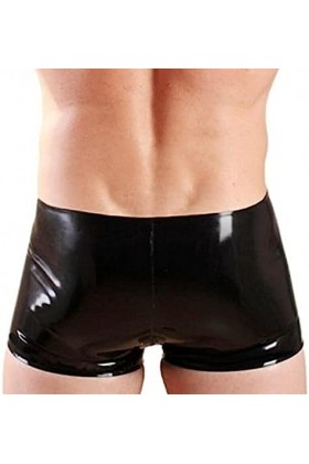 IDOBLO Fait À La Main Black Man Latex Rubber Boxer Shorts avec Entrejambe Codpiece Underwear,Vert,3XL