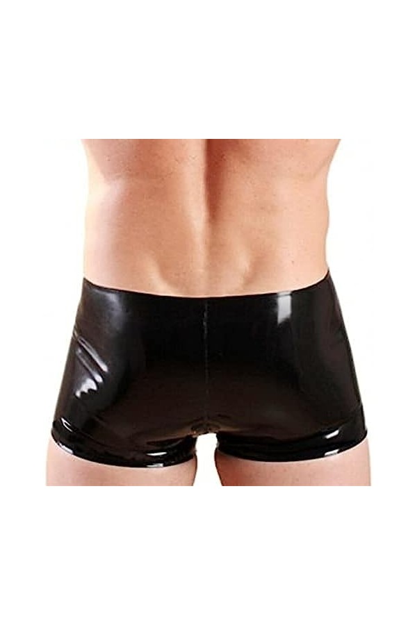 IDOBLO Fait À La Main Black Man Latex Rubber Boxer Shorts avec Entrejambe Codpiece Underwear,Vert,3XL