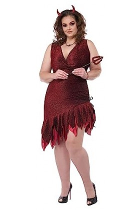 California Costumes Womens Red Hot and Sizzling Plus Size Halloween Devil Fancy Dress Costume