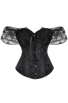 ZTIANEF Ouvrir lentrejambeSexy corset à une épaule lingerie nœud sculpter sangle fendue, noir, M