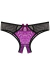 OBiQuzz Culotte ouverte basse sexy femmes culotte en dentelle culotte taille entrejambe sous-vêtements e lingerie, lilas, tai