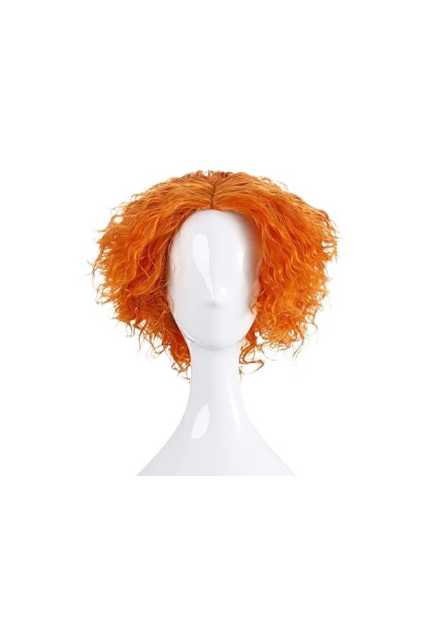 DUNEL Wigs Hair For Women Orange Short Kinky Curly Wig Pre Plucked Middle Part Hairline Costume Cosplay Wigs for Women Fashio