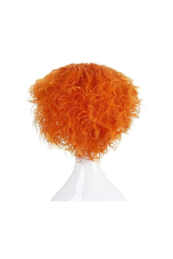 DUNEL Wigs Hair For Women Orange Short Kinky Curly Wig Pre Plucked Middle Part Hairline Costume Cosplay Wigs for Women Fashio