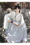 JIMINISO Peinture à lencre Noire Hanfu Hommes/Femmes Chinois Traditionnel Adulte Halloween Cosplay Costume déguisement pour 
