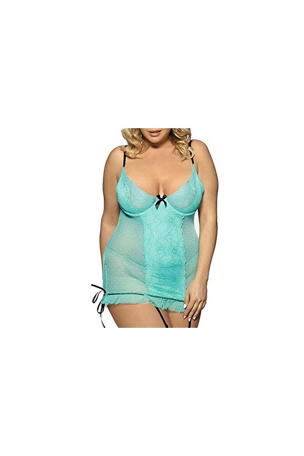 Soutien-Gorge Sexy en Dentelle avec nœud Papillon, Chemise de Nuit, Grande Taille, sous-vêtements Confortables, sous-vêtement