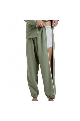 Pantalon Post Opératoire pour Hommes Accès par Boutons-Pression sur Les Côtés Gauche et Droit Coton Respirant Récupération C