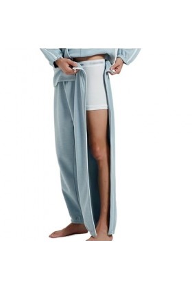 Pantalon Post Opératoire pour Hommes Accès par Boutons-Pression sur Les Côtés Gauche et Droit Coton Respirant Récupération C