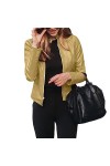 Fjnbbiot Veste Ample En Cuir Pu Pour Femme, Veste En Faux Cuir Souple, Manteau De Motard De Rue, Vêtements Dextérieur Décont